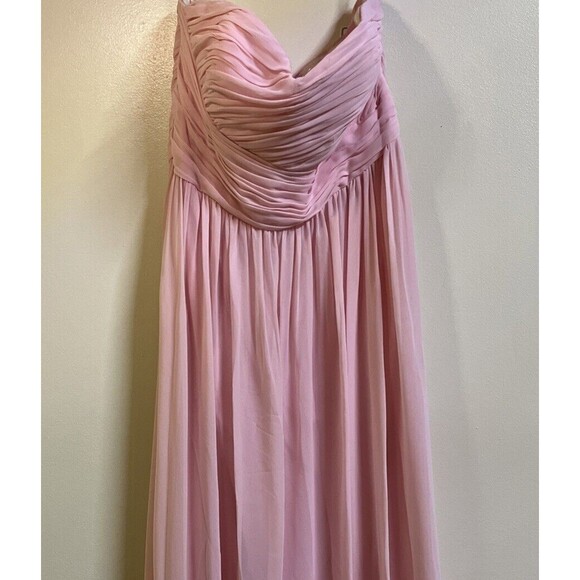 NWT Donna Morgan Collection Chiffon Formal Dress Sz 16 Pink Sweetheart Strapless - Picture 4 of 13